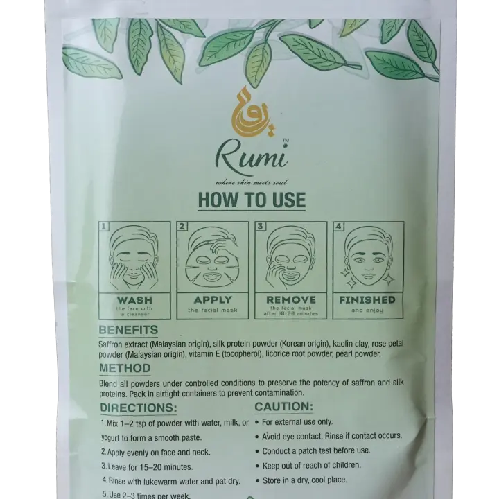 RUMI Saffron Silk Mask